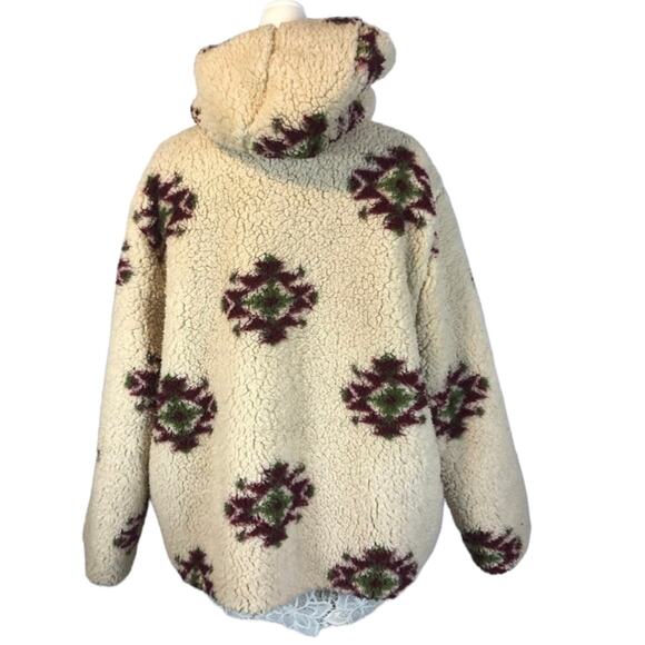 NWT Fuzzy Cozy Teddy Reversible Cardigan Coat open front LOve Tree size medium - Picture 9 of 12